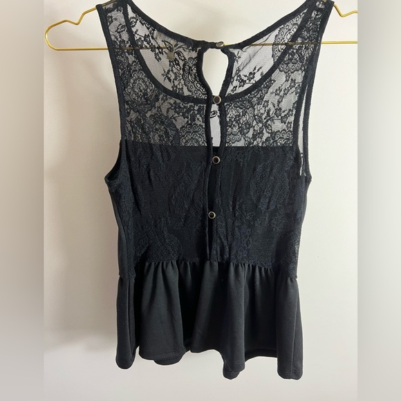 Lace Peplum Tank Blouse / Top - Picture 3 of 5